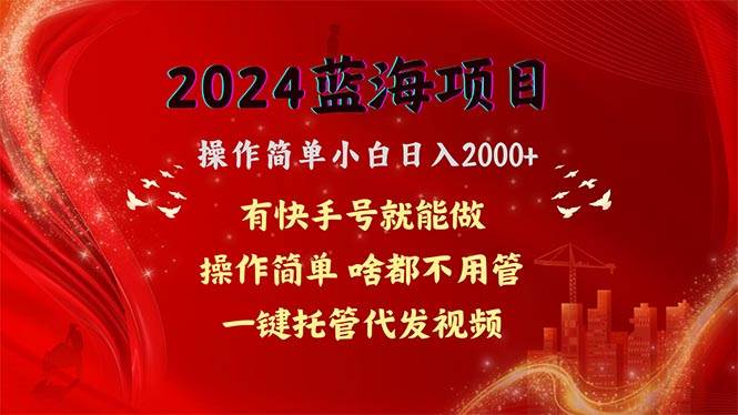 2024蓝海项目，网盘拉新，操作简单小白日入2000+，一键托管代发视频，…-58轻创项目库