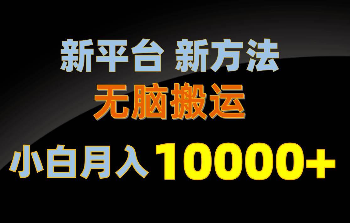 新平台新方法，无脑搬运，月赚10000+，小白轻松上手不动脑-58轻创项目库