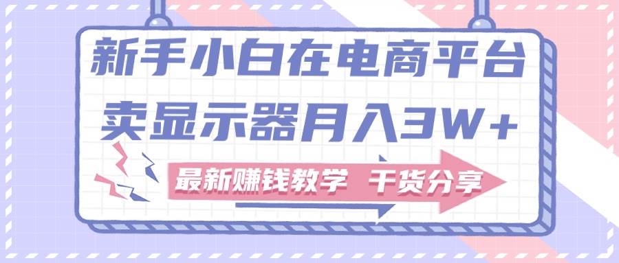 新手小白如何做到在电商平台卖显示器月入3W+，最新赚钱教学干货分享-58轻创项目库