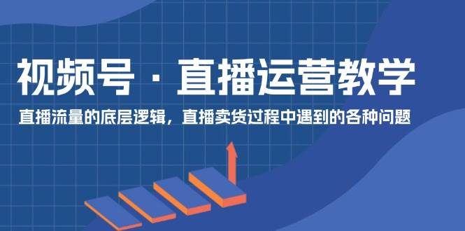 视频号 直播运营教学：直播流量的底层逻辑，直播卖货过程中遇到的各种问题-58轻创项目库