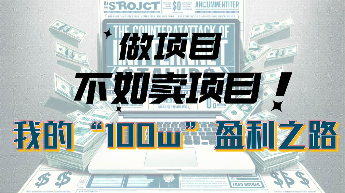 为什么做项目不如卖项目？我的100W+盈利之路-58轻创项目库