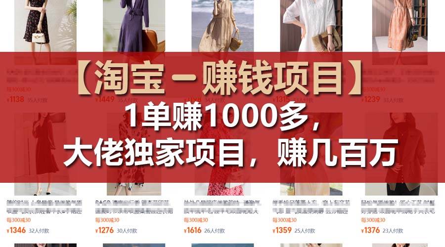 图片[1]-【淘宝赚钱项目】1单可赚1000多，大佬独家项目，年赚几百万-58轻创项目库