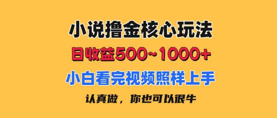 小说撸金核心玩法，日收益500-1000+，小白看完照样上手，0成本有手就行-58轻创项目库