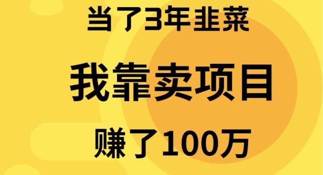 当了3年韭菜，我靠卖项目赚了100万-58轻创项目库