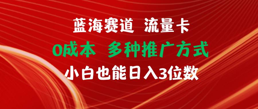 图片[1]-蓝海赛道 流量卡 0成本 小白也能日入三位数-58轻创项目库