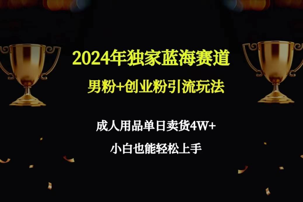 2024年独家蓝海赛道男粉+创业粉引流玩法，成人用品单日卖货4W+保姆教程-58轻创项目库