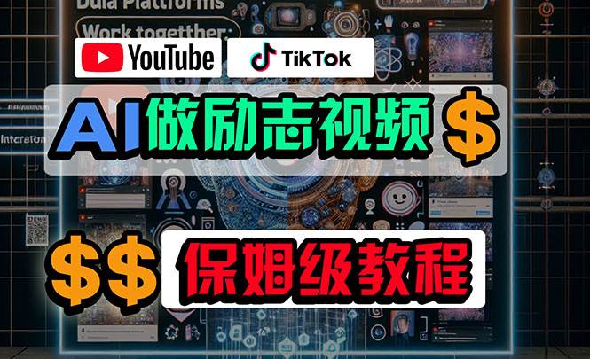 利用AI制作励志视频，在YouTube和TikTok赚钱，小白可做（附工具）-58轻创项目库