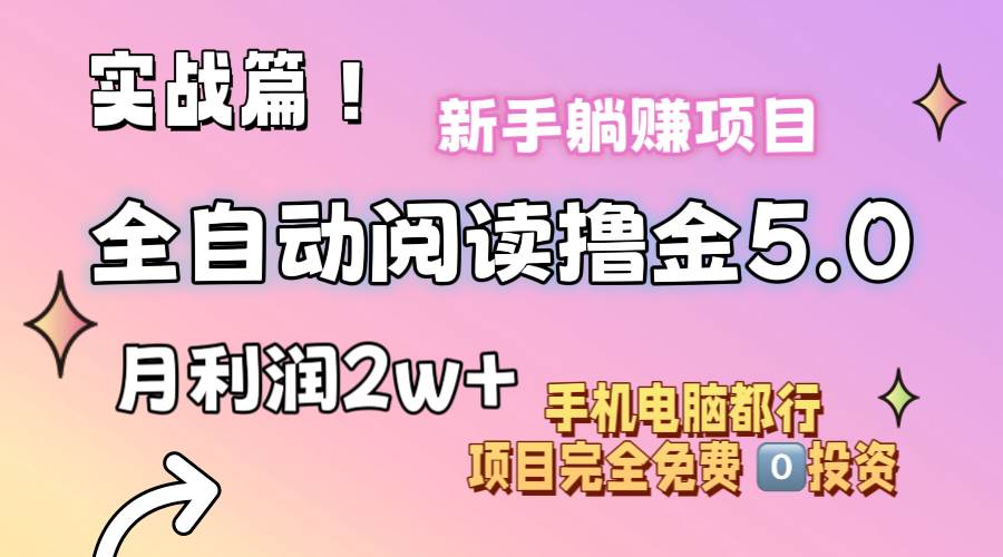 小说全自动阅读撸金5.0 操作简单 可批量操作 零门槛！小白无脑上手月入2w+-58轻创项目库