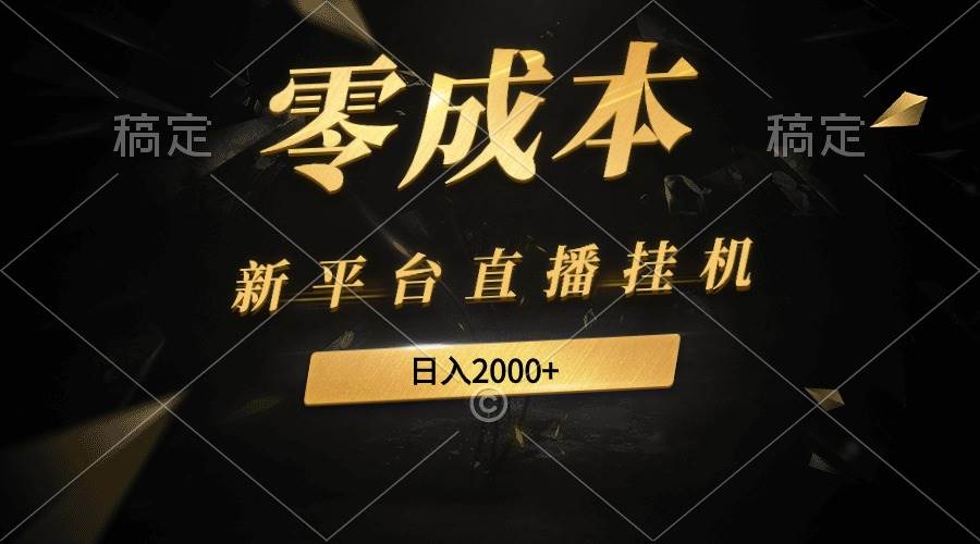 新平台直播挂机最新玩法，0成本，不违规，日入2000+-58轻创项目库