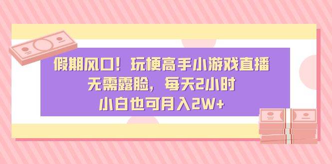 假期风口！玩梗高手小游戏直播，无需露脸，每天2小时，小白也可月入2W+-58轻创项目库