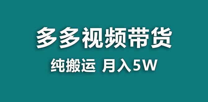 【蓝海项目】拼多多视频带货 纯搬运一个月搞了5w佣金，小白也能操作 送工具-58轻创项目库