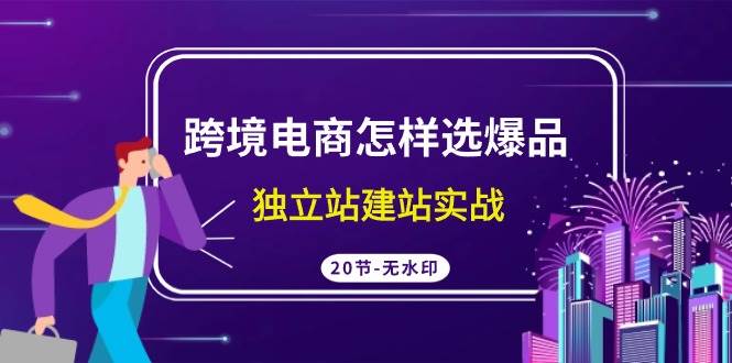 跨境电商怎样选爆品，独立站建站实战（20节高清无水印课）-58轻创项目库