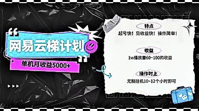 2024网易云云梯计划 单机日300+ 无脑月入5000+-58轻创项目库