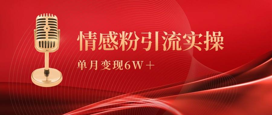 单月变现6w+，情感粉引流变现实操课-58轻创项目库