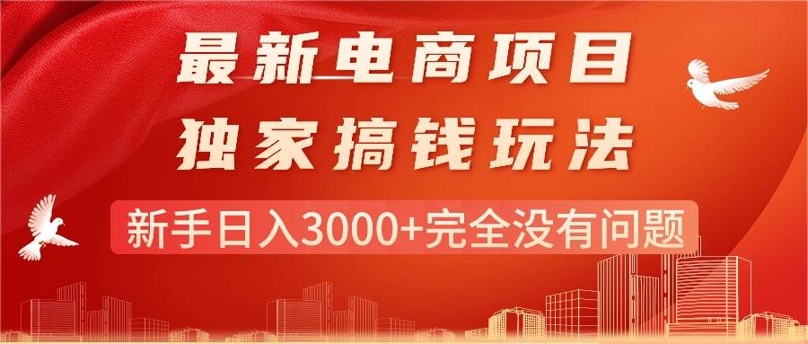 最新电商项目-搞钱玩法，新手日入3000+完全没有问题-58轻创项目库