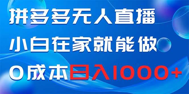 拼多多无人直播，小白在家就能做，0成本日入1000+-58轻创项目库