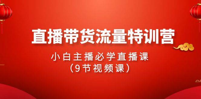 2024直播带货流量特训营，小白主播必学直播课（9节视频课）-58轻创项目库