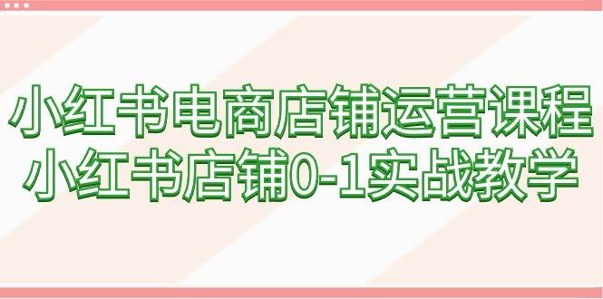 小红书电商店铺运营课程，小红书店铺0-1实战教学（60节课）-58轻创项目库