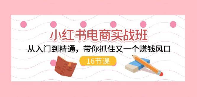 小红书电商实战班，从入门到精通，带你抓住又一个赚钱风口（16节）-58轻创项目库