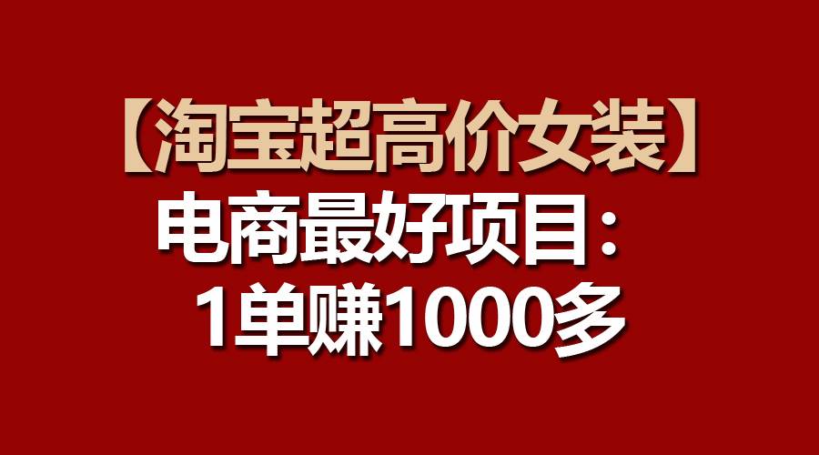 【淘宝超高价女装】电商最好项目：一单赚1000多-58轻创项目库