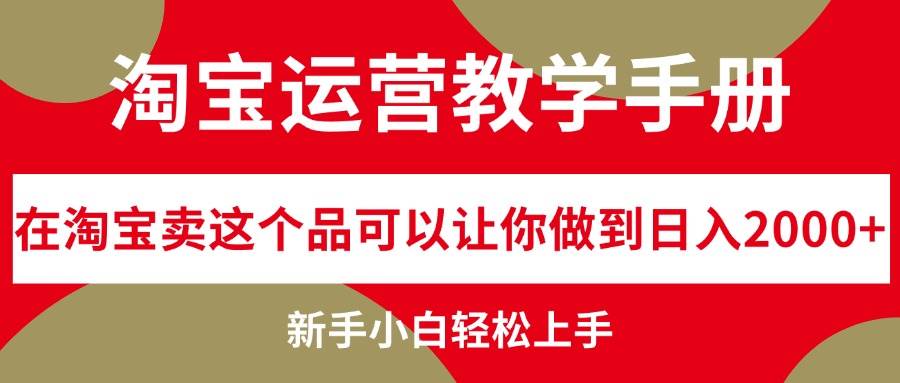 淘宝运营教学手册，在淘宝卖这个品可以让你做到日入2000+，新手小白轻…-58轻创项目库