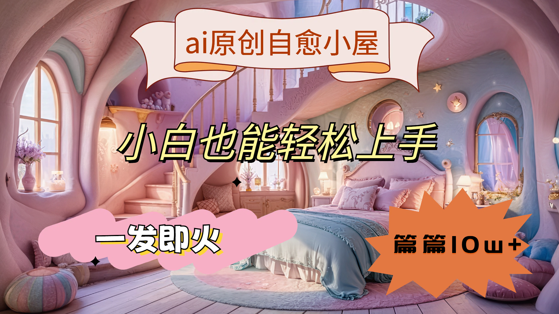 ai原创治愈小屋，小白也能轻松上手，一发即火，篇篇10w+-58轻创项目库