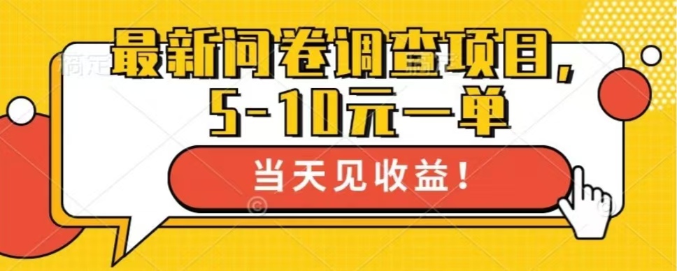 最新问卷调查项目，共12个平台，单日零撸100＋-58轻创项目库